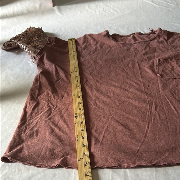 Free People Pink Oversized Sequin Tee - Picture 7 of 8